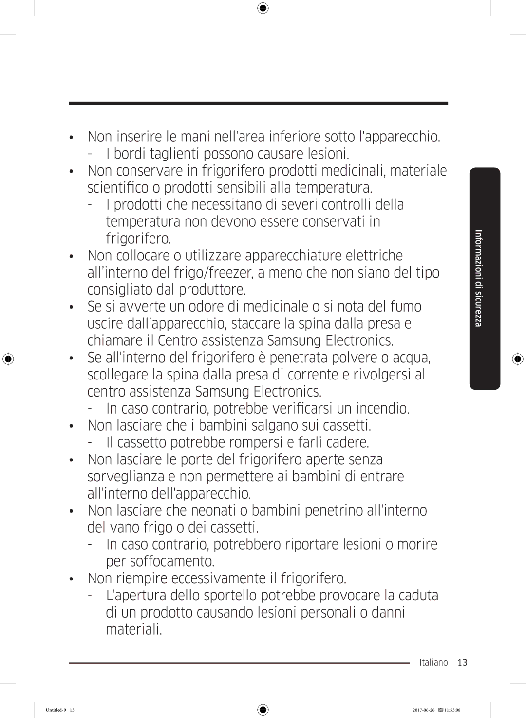 Samsung RT38K5535EF/ES, RT35K5430EF/ES, RT29K5030WW/ES, RT32K5030EF/ES, RT32K5030S8/ES, RT29K5030S8/ES manual Italiano  